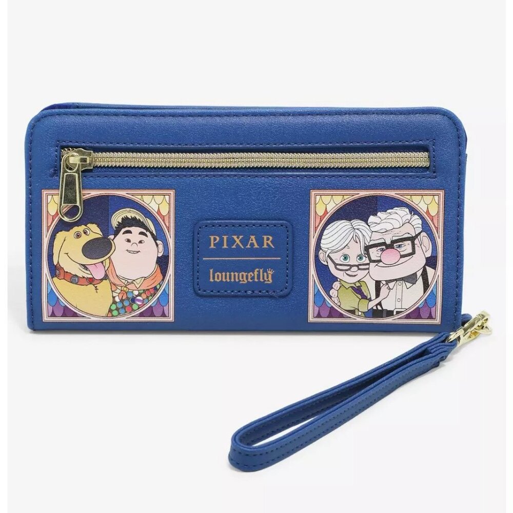 Loungefly Disney Pixar Up Wallet Stained Glass Carl Ellie Russell Dug - Picture 2 of 4